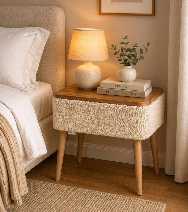 Hanah Home Mesita de noche Nova - Beige Hanah Home Mesita de noche Nova - Beige